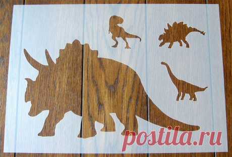 Triceratops Dinosaur Stencil Mask Reusable PP Sheet for Arts & | Etsy