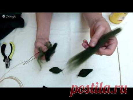 FELTING &amp; ВАЛЯНИЕ. Как свалять веточку вишни на каркасе.