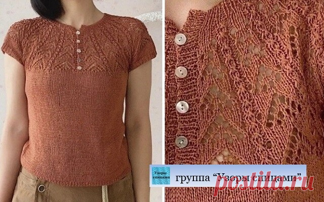 Вязание-спицы-ТОПЫ и кофточки с коротким рукавом