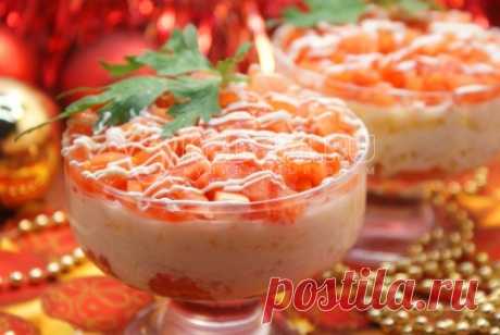Салат с красной рыбой – Пошаговый рецепт с фото. Новогодние рецепты 2021. Вкусные рецепты с фото. Салаты на Новый год