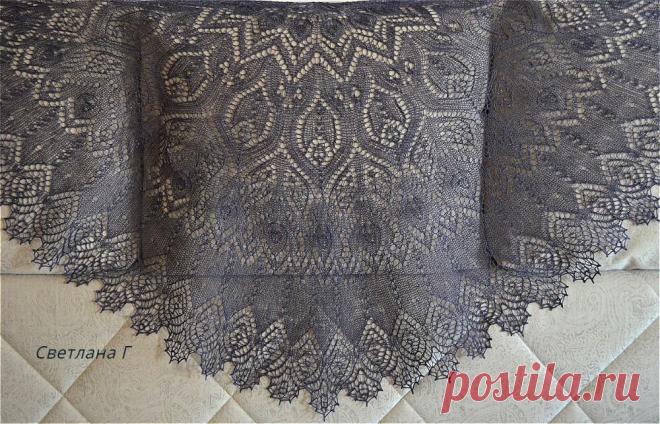 Шаль СИРЕНА | SVG Вязание спицами и крючком | Дзен