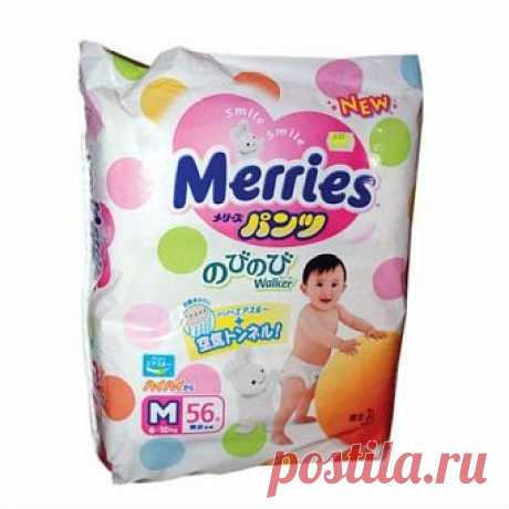 Трусики эконом медиум (medium) 6-10 кг, 56шт Merries