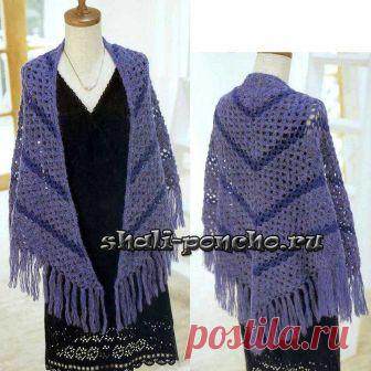 Сетчатая шаль с полосками