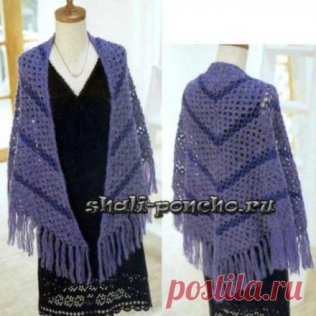 Сетчатая шаль с полосками