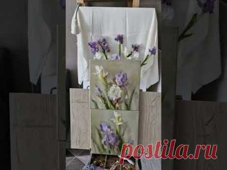 Диптих Ирисы.хм 30х30 2024