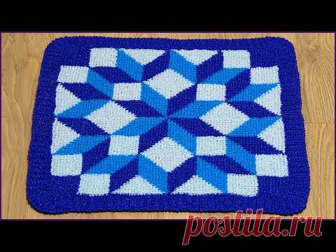 Узор для коврика тунисским крючком часть 4