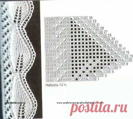 30 Puntos y Puntillas Dos Agujas / Patrones | Crochet y Dos agujas - Patrones de tejido