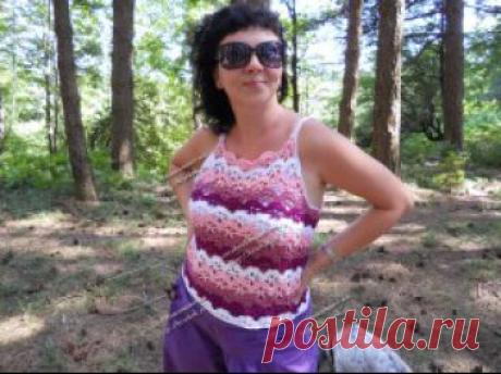 Вязаный топ крючком со схемами. 152 вязаных топа со схемами вязания. - страница 16