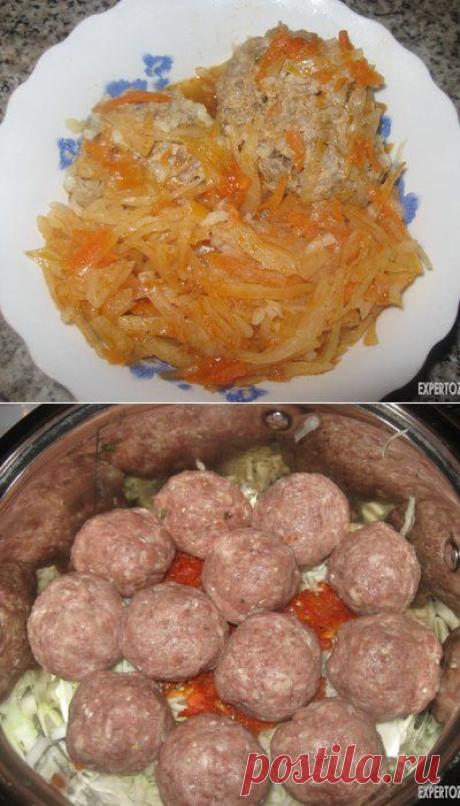 Как вкусно потушить мясные тефтели с капустой