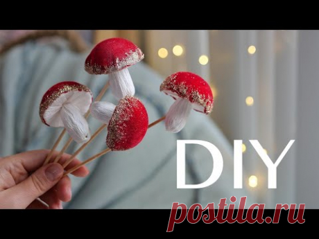 Делаем грибы для новогодних композиций / DIY TSVORIC