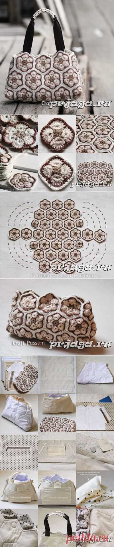 Сумка крючком из мотивов