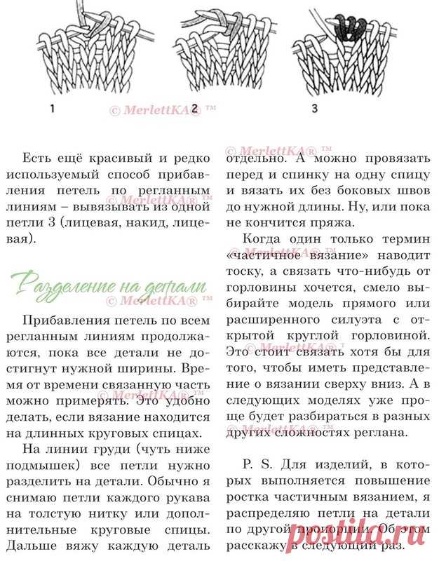 Вязание спицами ... реглан сверху ... самая большая подборка с мастер-классами и моделями