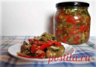 Маринованный салат из баклажанов