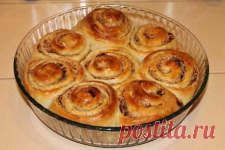 Булочки-завитушки с яблоками и корицей + вариант со сметанной заливкой