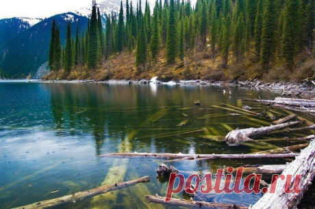 Озеро Каинды - затонувший лес в Казахстане