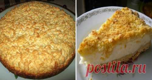 Рецепт полезного и вкусного тертого пирога с творогом. Вкус из детства