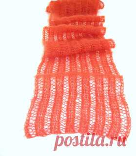 Marmalade Scarf pattern by Angela Juergens 
Nice scarf project for first time lace knitters.
