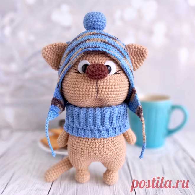 PDF Кот Клубок крючком. FREE crochet pattern; Аmigurumi animal patterns. Амигуруми схемы и описания на русском. Вязаные игрушки и поделки своими руками #amimore - котик в шапочке, котёнок, кот, кошечка, кошка.