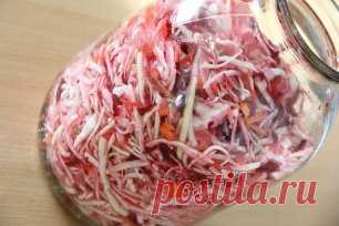 Маринованная капуста со свеклой