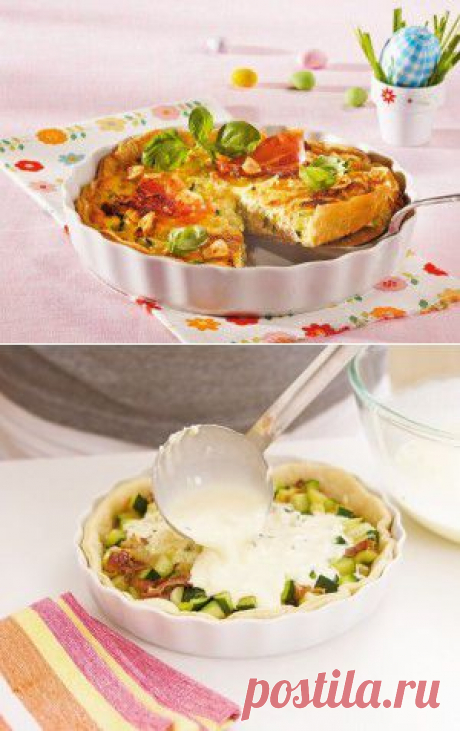 Овощной пирог с беконом