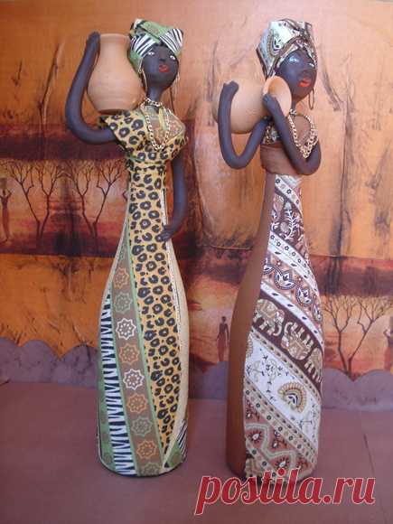 Африканские Бутылки | Искусств белый | Elo7