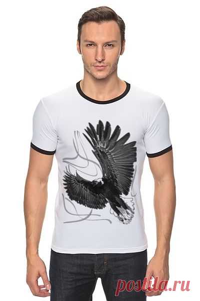 Футболка "Рингер" (Мужская) "Взмах крыла" от Hatulia - Printio
