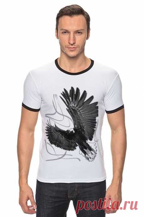 Футболка &quot;Рингер&quot; (Мужская) &quot;Взмах крыла&quot; от Hatulia - Printio