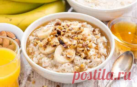 Овсяная каша с бананами и медом - Кулинарные рецепты 