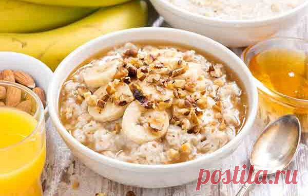 Овсяная каша с бананами и медом - Кулинарные рецепты 