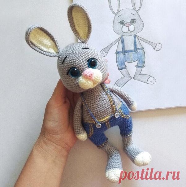 Зайка крючком
#игрушки_крючком