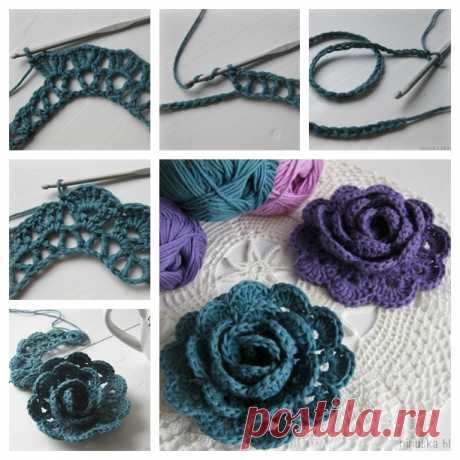 crochet lace rose flower F - WonderfulDIY.com