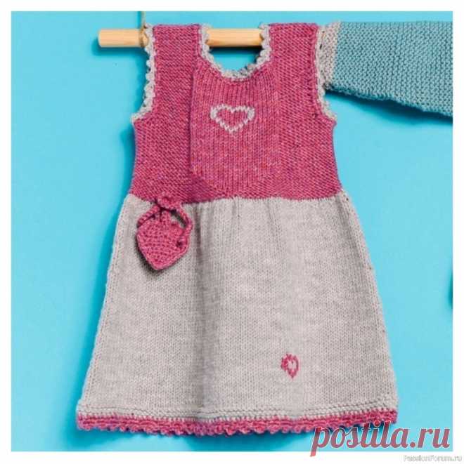 Сарафан для девочки. Описание | Вязание спицами для детей РАЗМЕРЫ56/62 (68/74) 80/86ВАМ ПОТРЕБУЕТСЯ Пряжа (100% овечьей шерсти; 120 м/ 50 г) — 100 (100) 150 г розовой меланжевой и 100 г светло-серой меланжевой; круговые спицы №4; крючок №3,5.УЗОРЫ И СХЕМЫЛИЦЕВАЯ ГЛАДЬЛицевые ряды — лицевые петли, изнаночные ряды —...