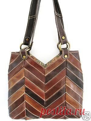 Leather Chevron Bag