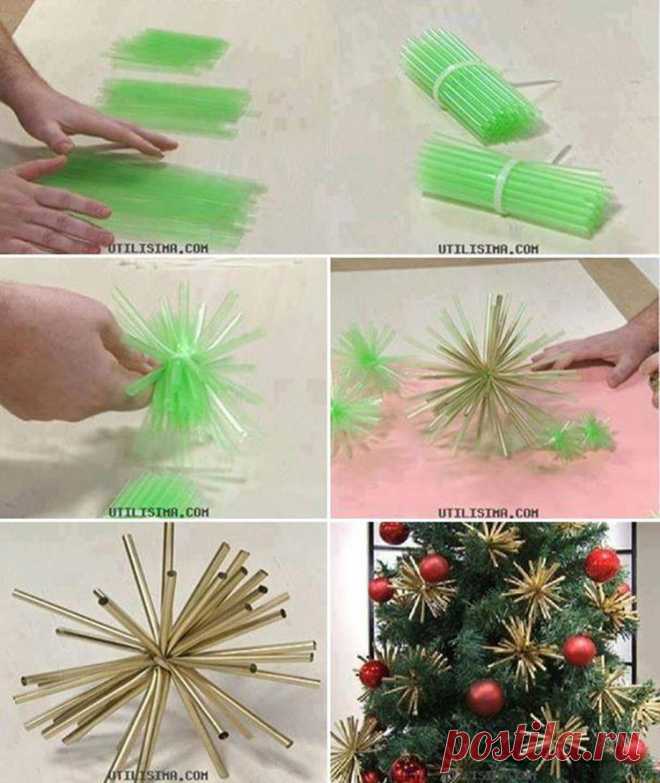 Creative Ideas - DIY Plastic Straw Christmas Ornaments