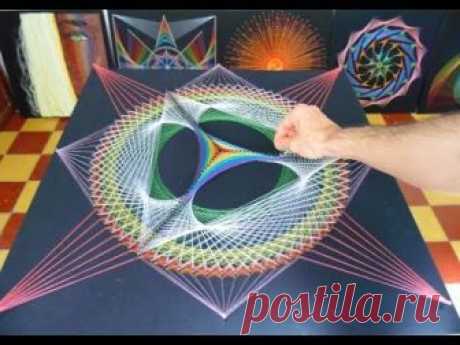 string art piramide fractus por jorge de la tierra hiloramas cuadros con hilos tensados струнное искусство STRINGART ЧАСТЬ