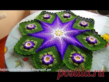 Tapete o Carpeta tejido a crochet paso a paso video 2