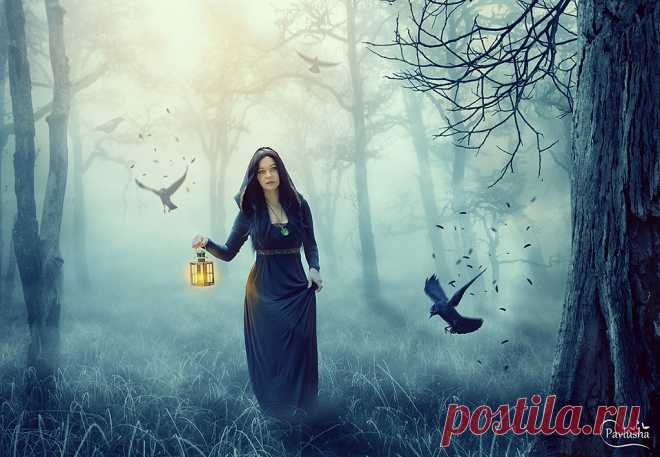 Создаём коллаж с лесной колдуньей в Photoshop