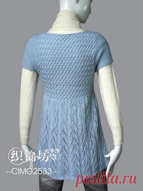 Ажурная туника спицами. Красивые модели спицами от китайских мастериц |