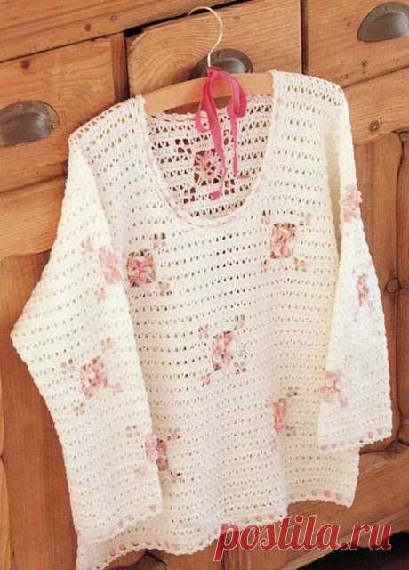 Como No Tempo da Vovó: LINDA BLUSA EM CROCHÊ COM GRÁFICOS