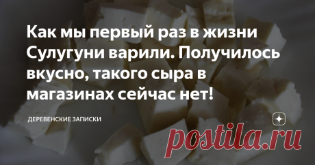 Как мы первый раз в жизни Сулугуни варили. Получилось вкусно, такого сыра в магазинах сейчас нет! Статья автора «Деревенские записки» в Дзене ✍: Нормальный, вкусный сыр  Из черновиков к какому-то старинному фильму про прогулки   Так-то сыр я люблю сейчас, но так было далеко не всегда.