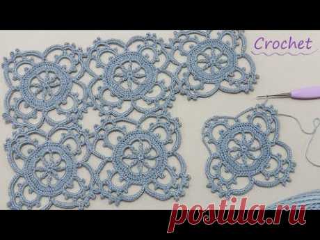 Crochet a SUPER EASY &amp; LOVELY Square for Beginners!  CROCHET PATTERN  Step by Step Tutorial