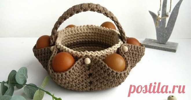 Пасхальная корзиночка крючком