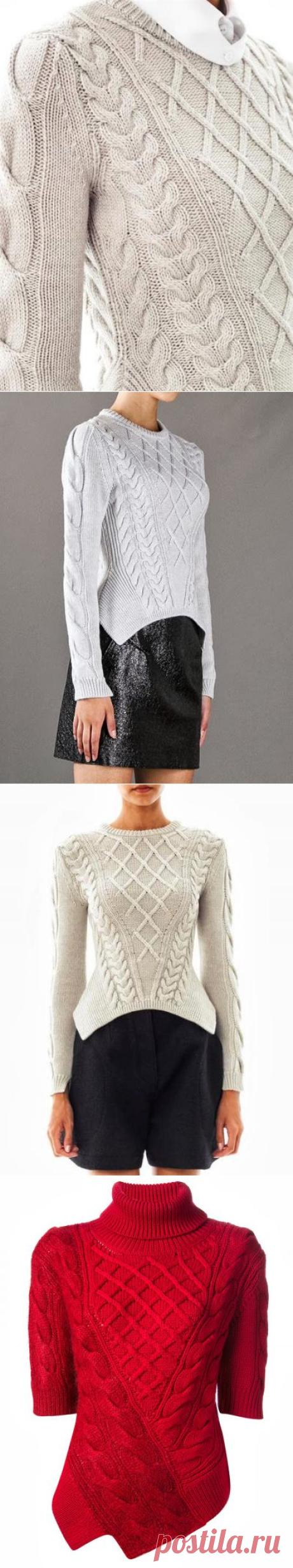 Вафельные араны от Carven - свитер уголком