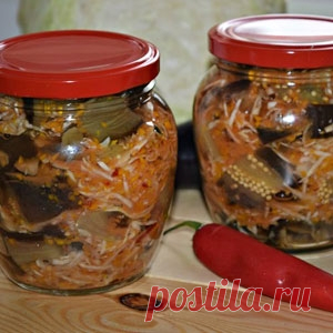 Салат из баклажанов и капусты на зиму