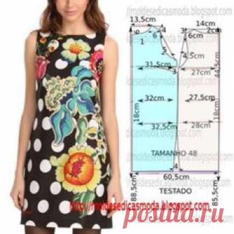 MOLDE VESTIDO ESTAMPADO -82 - Moldes Moda por Medida