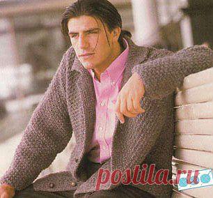 Классический кардиган, связанный жемчужным узором | ВЯЗАНИЕ спицами и крючком.