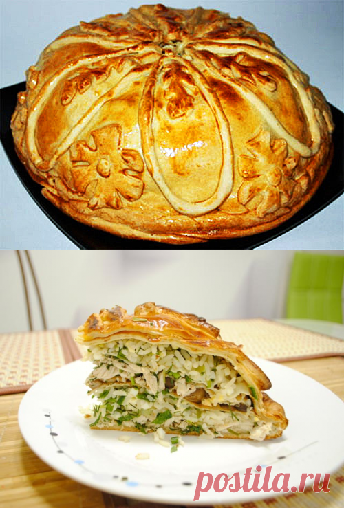 «Король пирогов» курник из блинов с курицей и грибами — Фактор Вкуса
