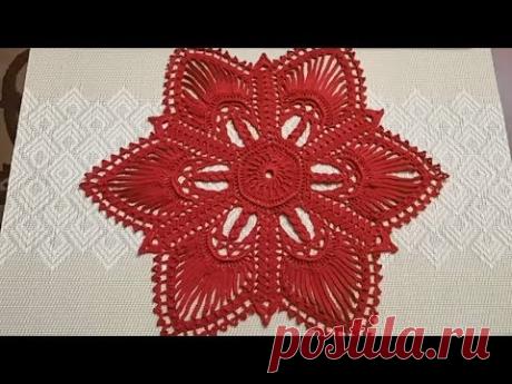 Салфетка с косичками крючком, подробное видео. 2Часть