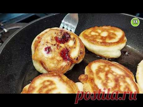 5 Лайфхаков ПЫШНЫХ оладий с вишней. Вкуснее и ПРОЩЕ, чем пирожки.