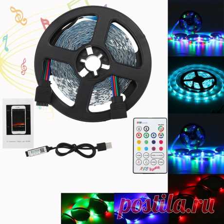 1m/2m/3m/4m/5m bluetooth app 3528smd rgb usb led strip light indoor string tape lamp + remote control Sale - Banggood.com